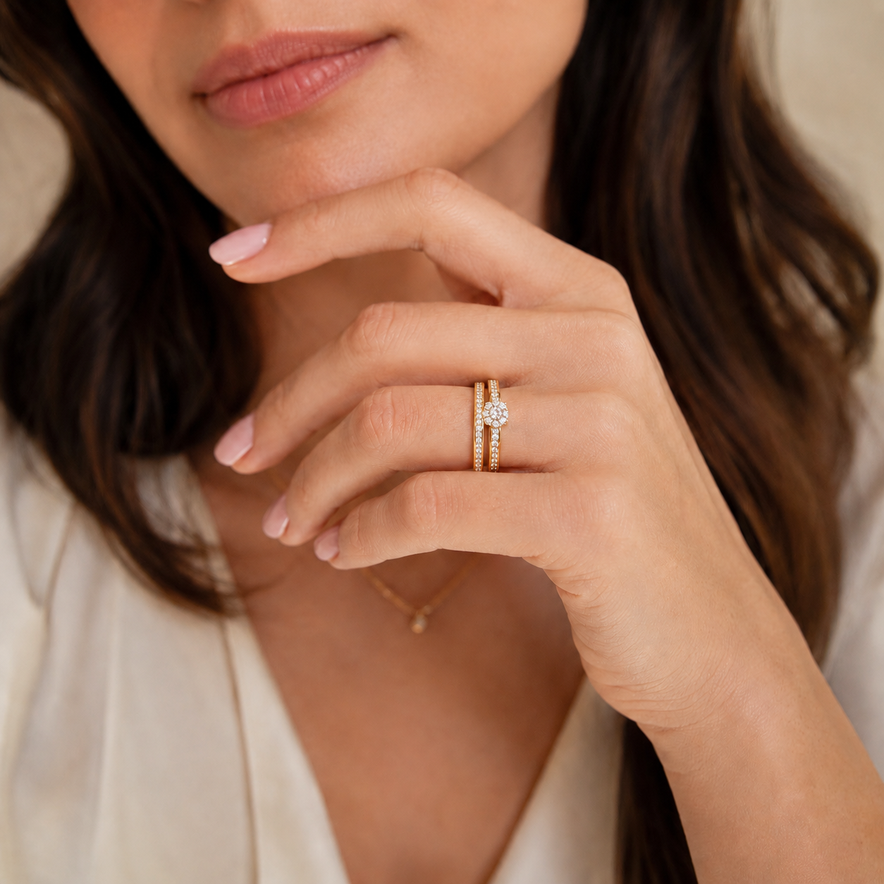 Bague Solitaire - Or jaune et Diamants