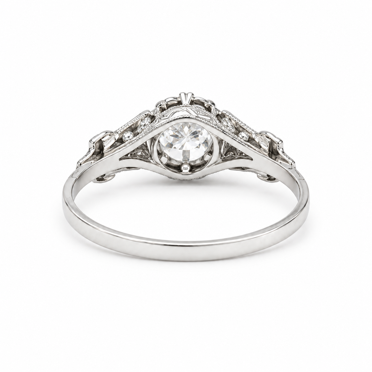 Art déco - Bague Or blanc - Diamants