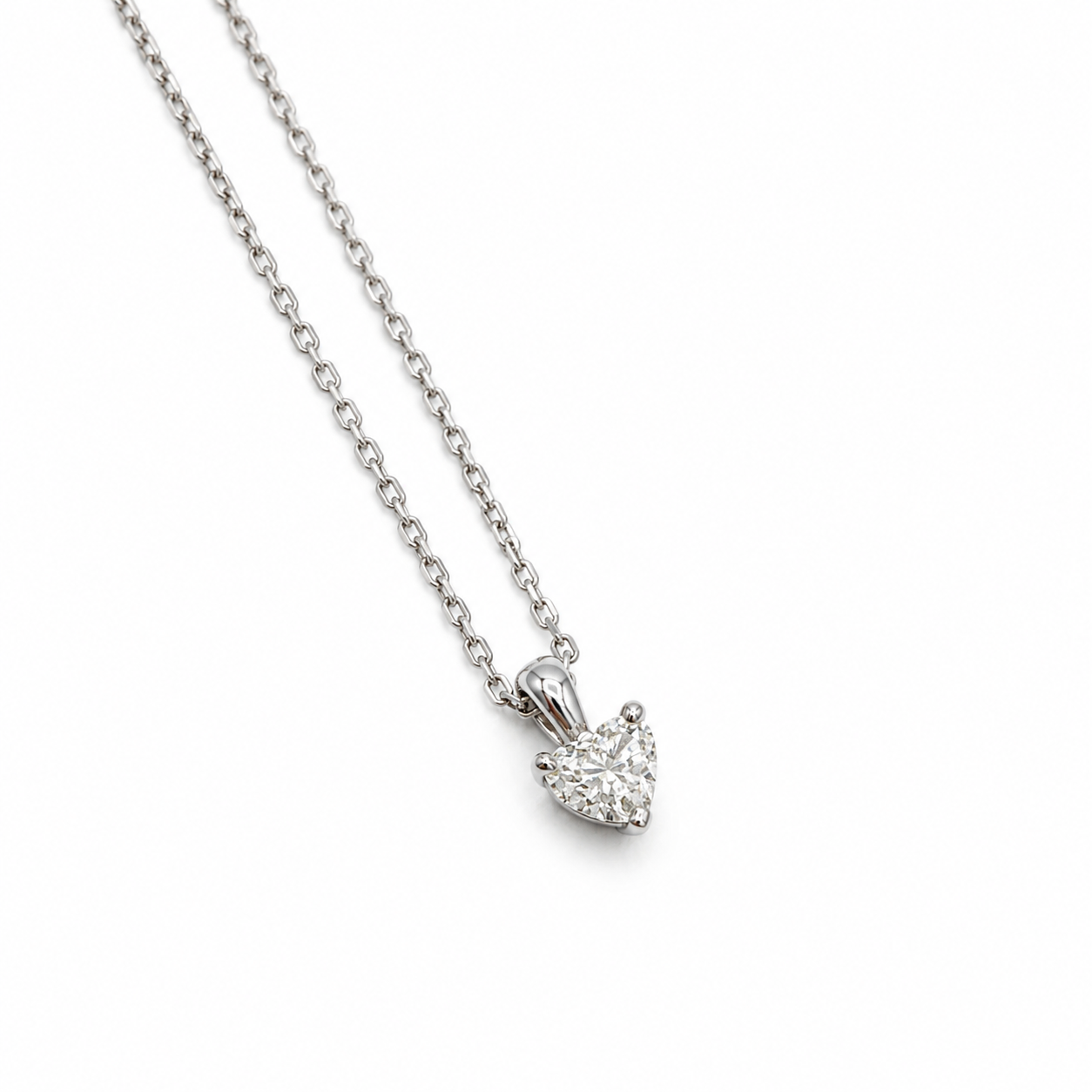 Collier Pendentif Coeur - Or blanc et Diamant