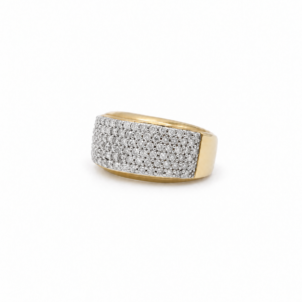 Bague Bandeau or jaune et diamants