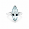 Bague Or Blanc - Aiguë Marine