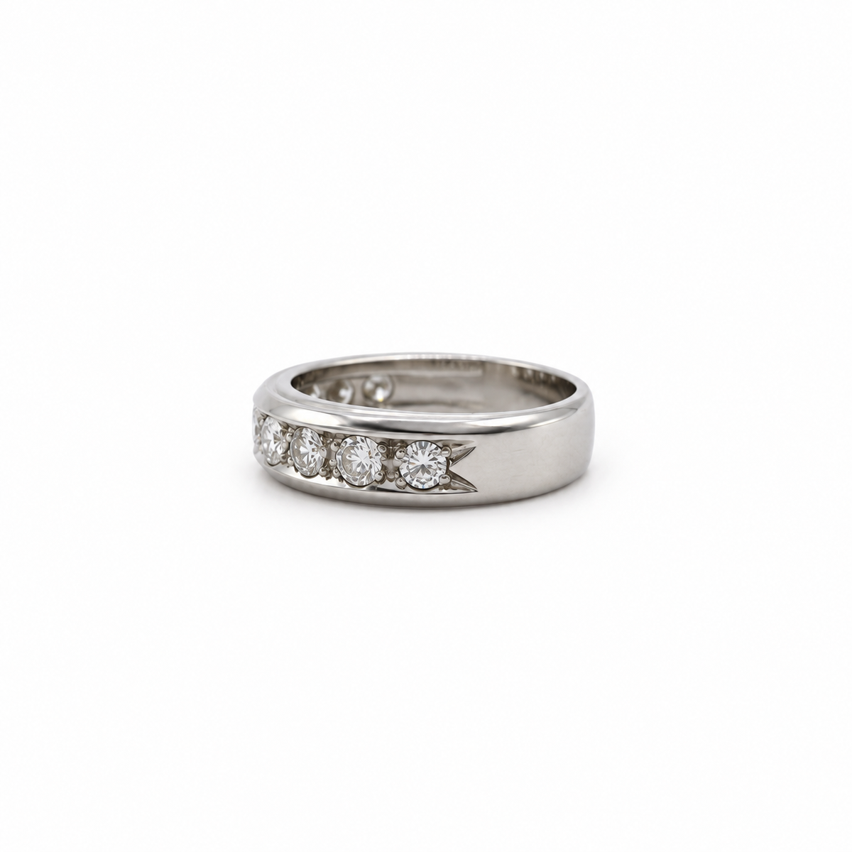Demi alliance or blanc et Diamants