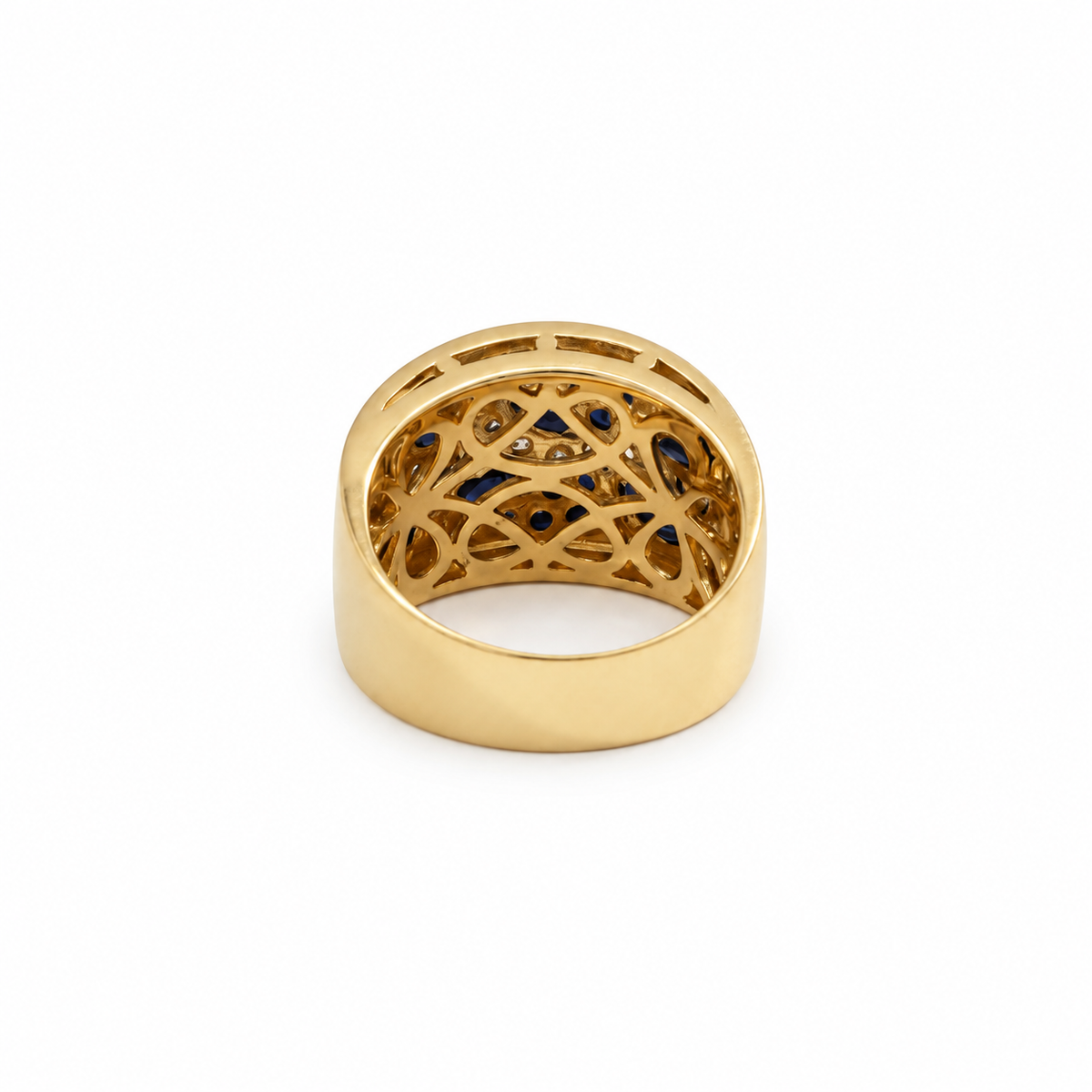 Bague Bandeau - Or jaune et Saphirs