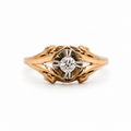 Bague Tank - Or rosé - Diamant 0,15 carat
