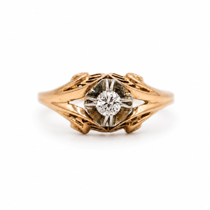Bague Tank - Or rosé - Diamant 0,15 carat