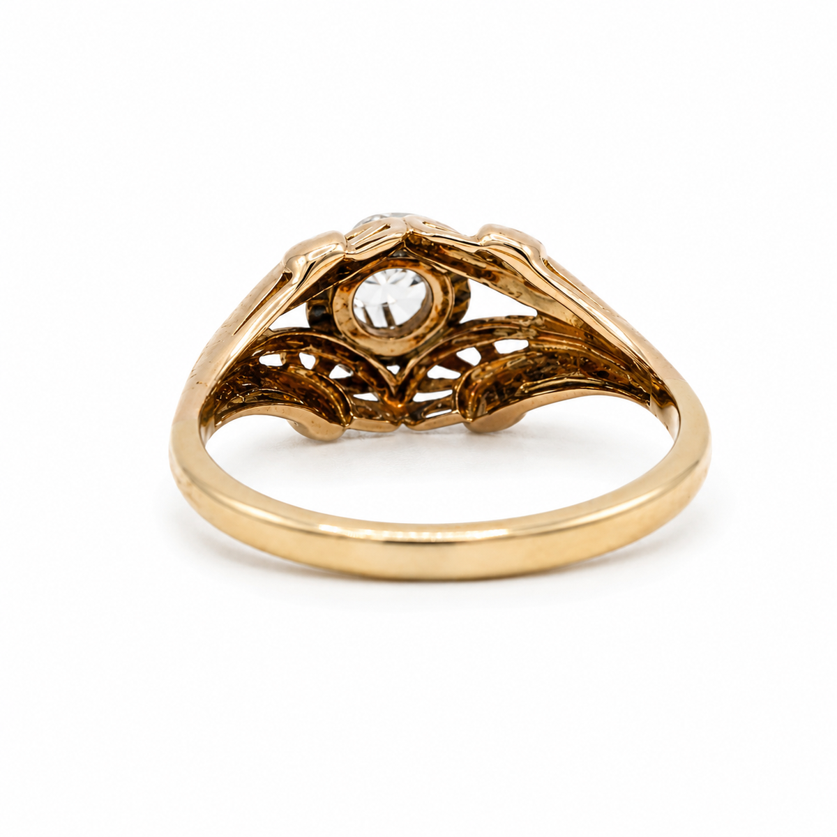 Bague Tank - Or rosé - Diamant 0,15 carat