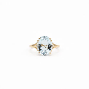 Bague Or jaune - Aiguë Marine