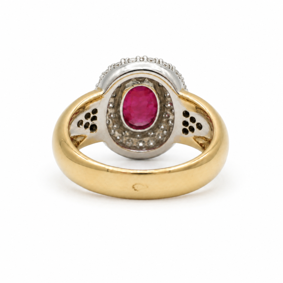 Bague Or blanc et Or jaune Rubis et Diamants