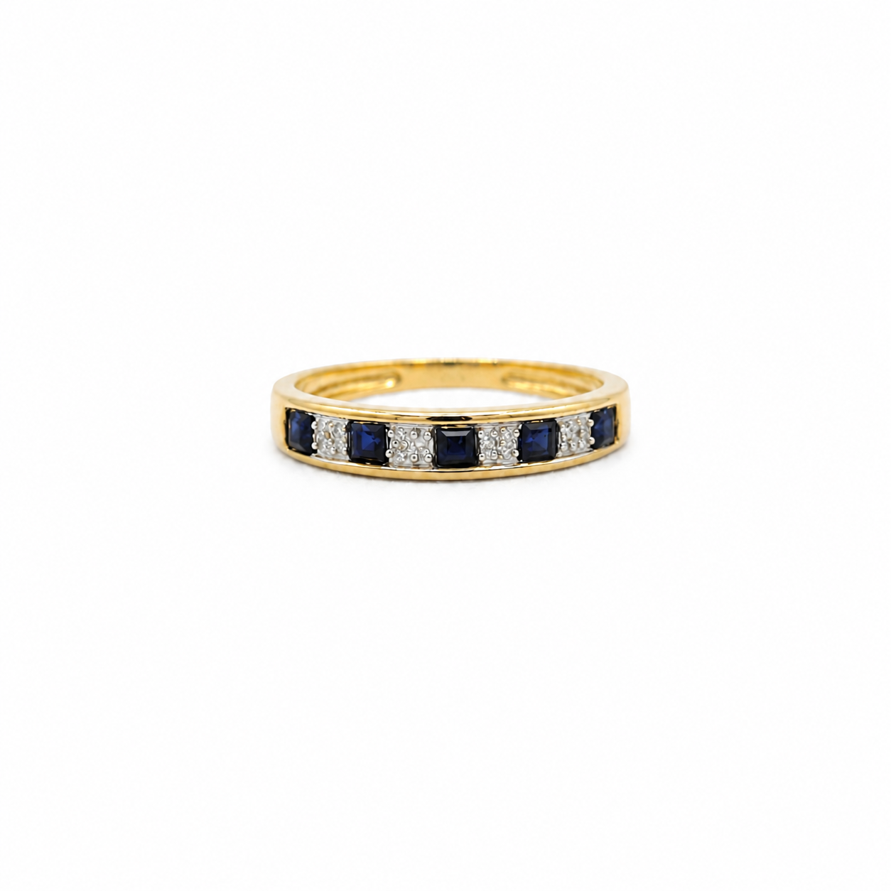 Bague Or jaune - Diamants et Saphirs