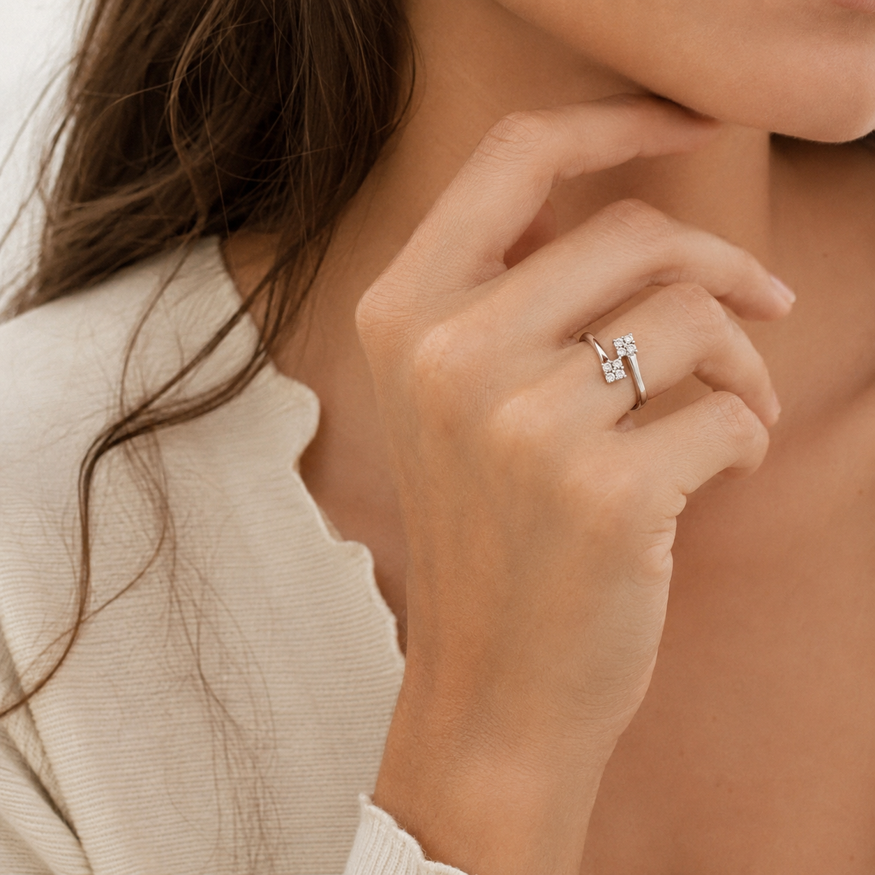 Bague Toi et Moi - Or blanc et Diamants