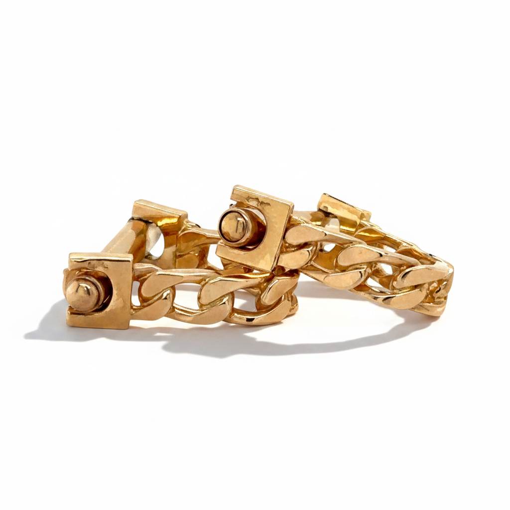 Boutons de manchette - Or jaune - Modéle Etrier