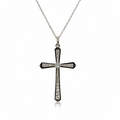 Art Déco -  Pendentif Croix or blanc et diamants