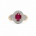 Bague Or blanc et Or jaune Rubis et Diamants