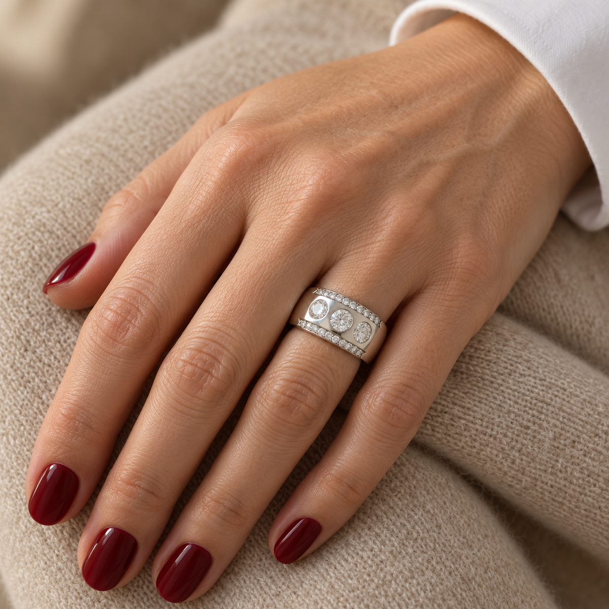 Bague Trilogie Platine et Diamants