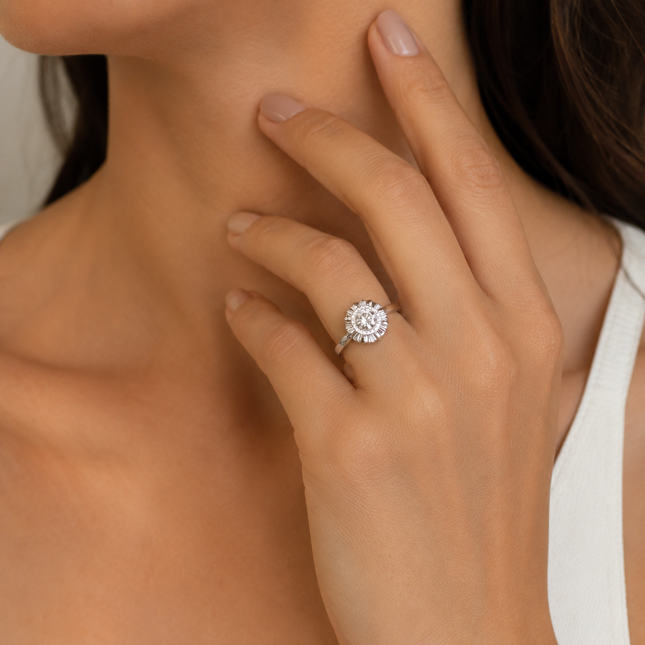 Bague Vintage - Or blanc et Diamant 0,78 carat