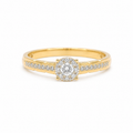 Bague Solitaire - Or jaune et Diamants