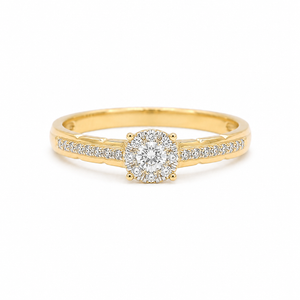 Bague Solitaire - Or jaune et Diamants