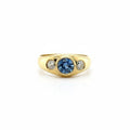 Bague jonc - Or Jaune - Saphir et Diamants