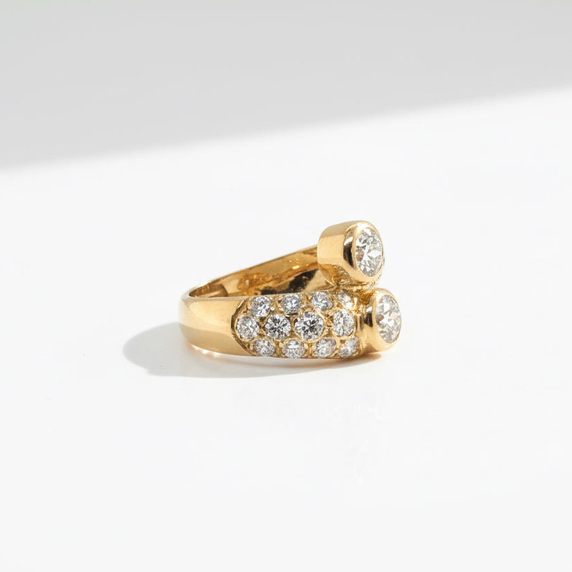 Bague Toi et Moi - Or jaune et Diamants