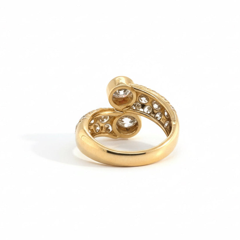 Bague Toi et Moi - Or jaune et Diamants