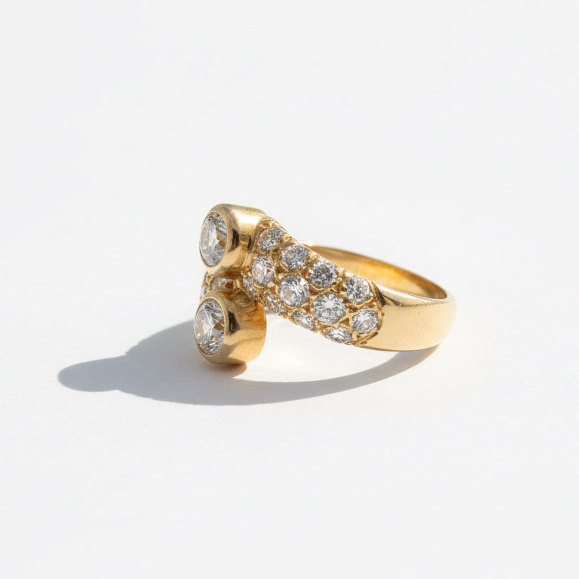 Bague Toi et Moi - Or jaune et Diamants