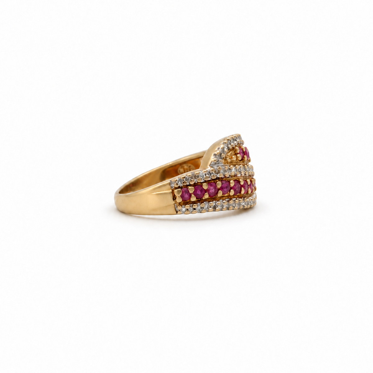 Bague Toi & Moi - Or jaune - Rubis et Diamants