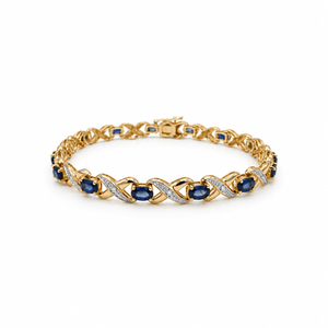 Bracelet or jaune saphirs et diamants