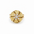 Bague Fleur - Or jaune - Diamants 0,50 carat