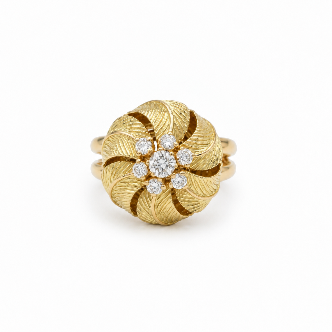 Bague Fleur - Or jaune - Diamants 0,50 carat