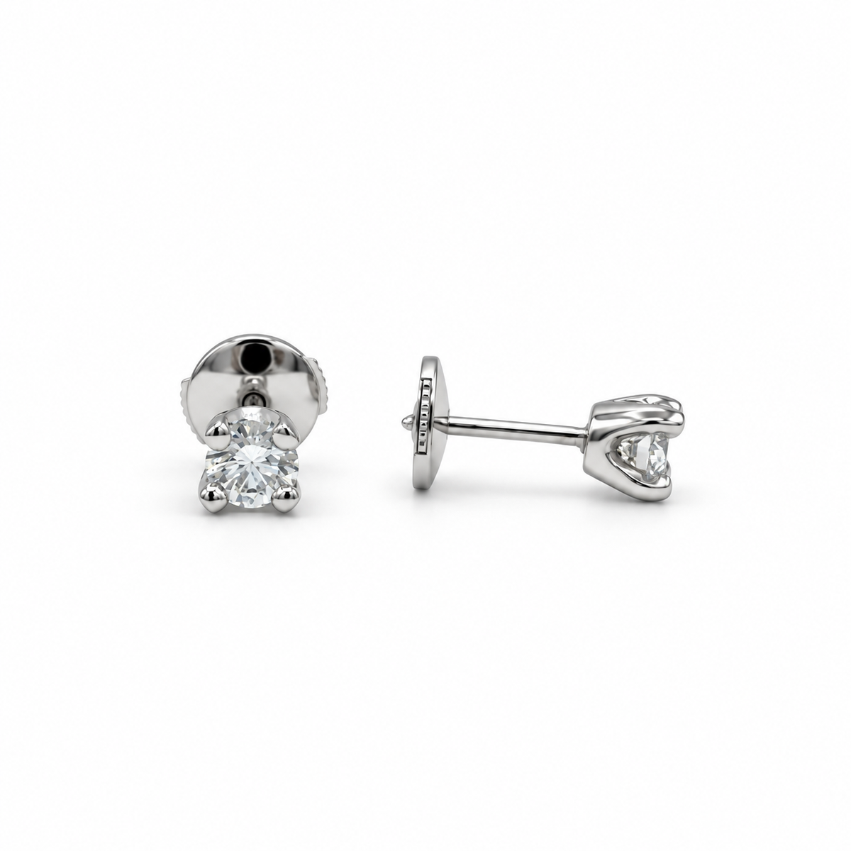 Boucles d’oreilles - Or blanc Diamants 2 x 0,20 carat