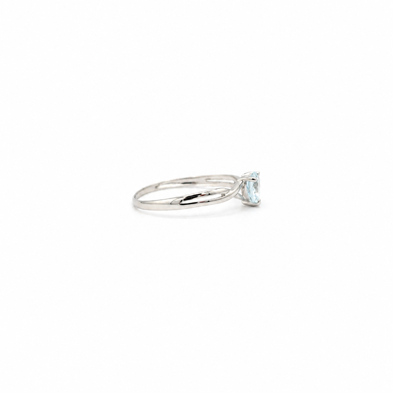 Bague Coeur - Or blanc - Aiguë Marine