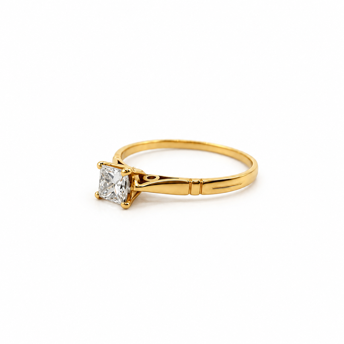 Solitaire Or jaune et Diamant