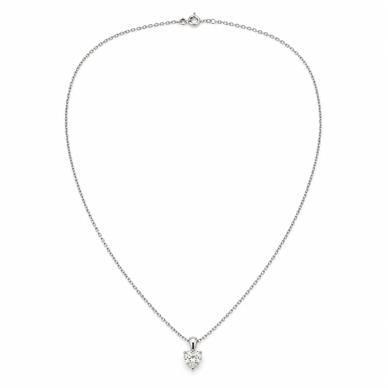Collier Pendentif Coeur - Or blanc et Diamant