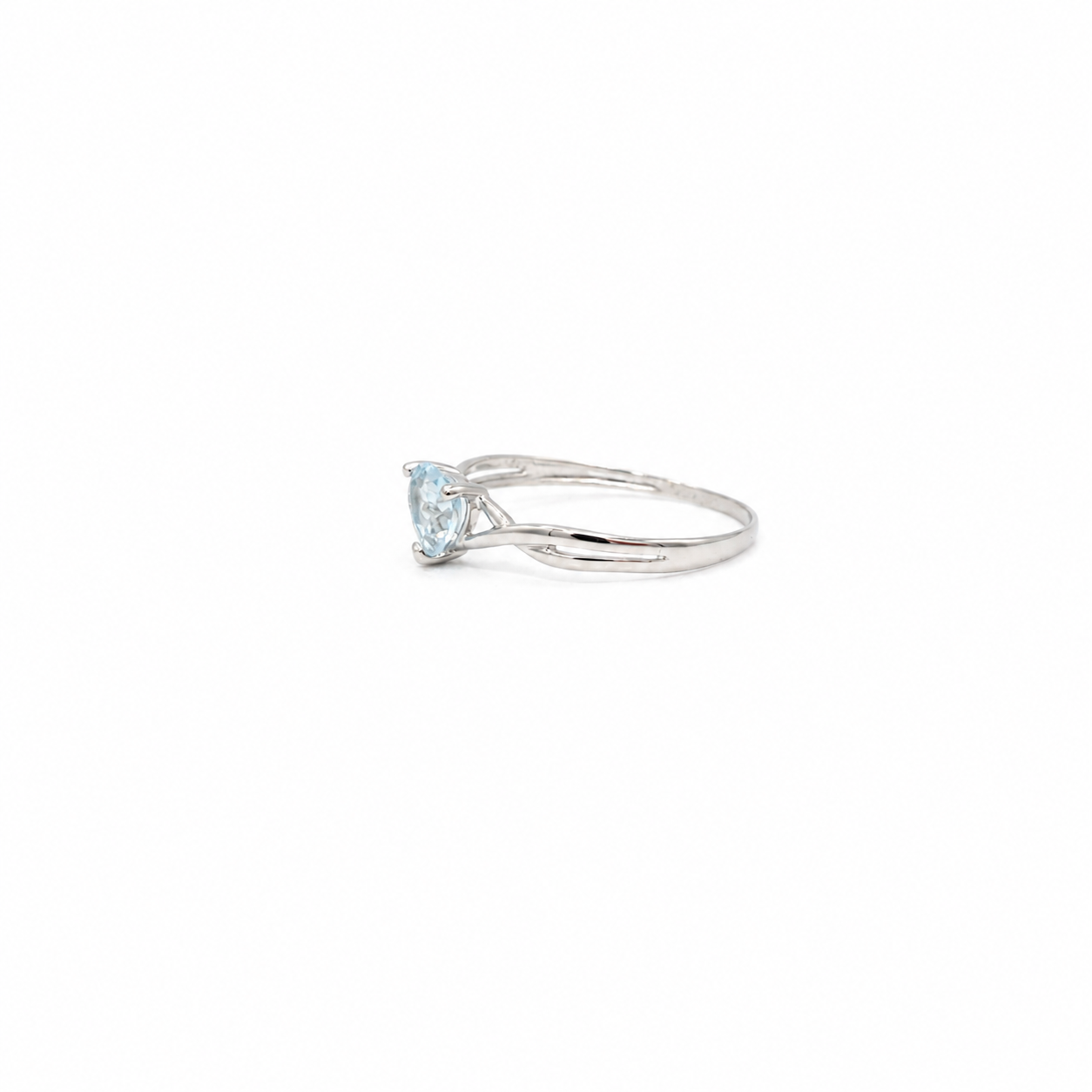 Bague Coeur - Or blanc - Aiguë Marine