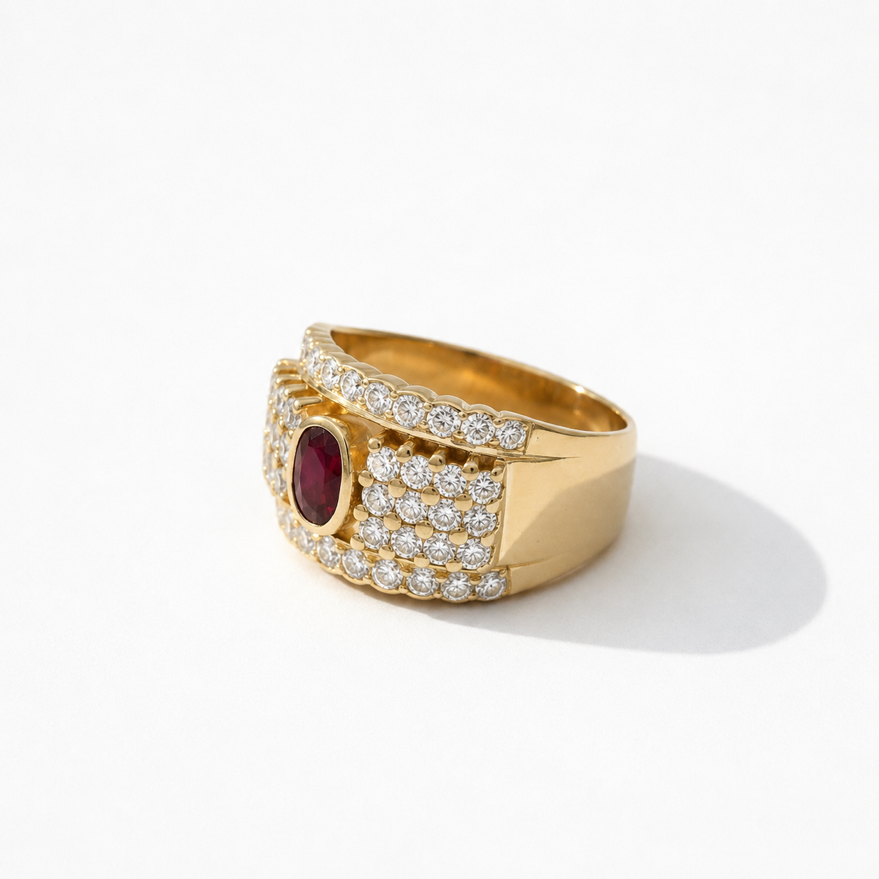 Bague Or jaune - Rubis et Diamants