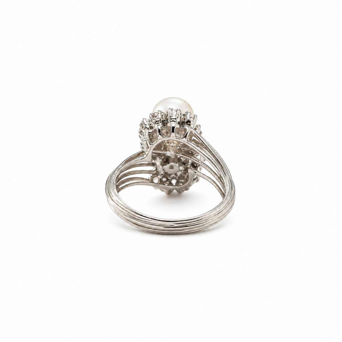 Bague Toi et Moi - Or Blanc - Perles de culture et Diamants