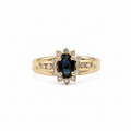 Bague Marguerite - Or jaune - Saphir et Diamants