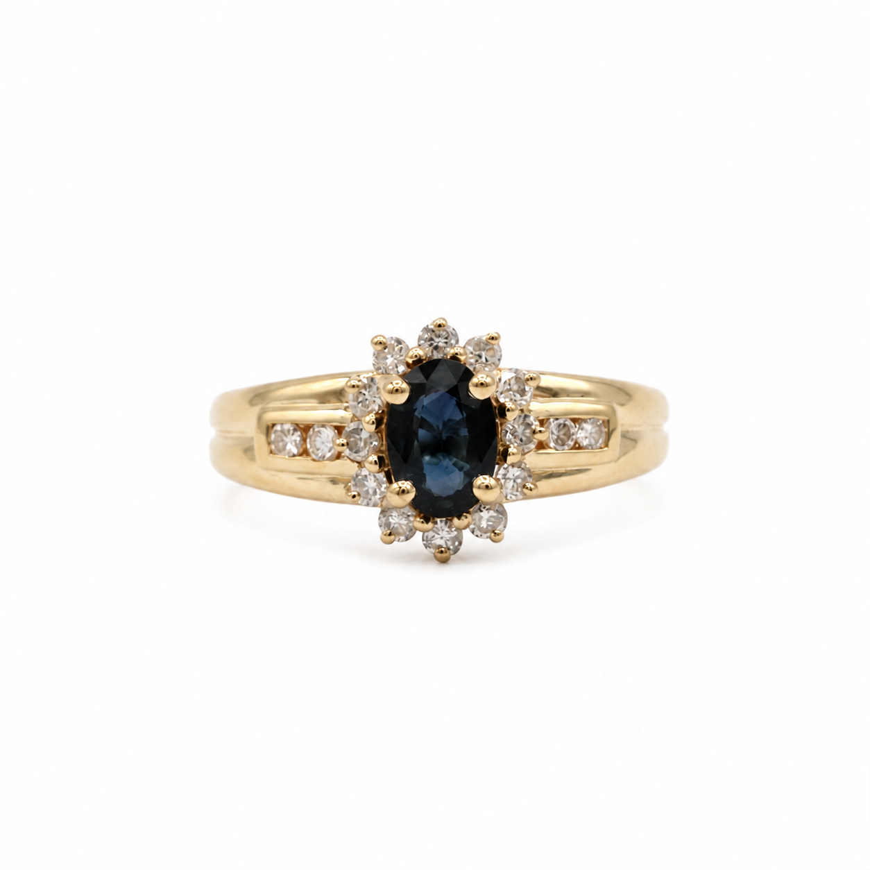 Bague Marguerite - Or jaune - Saphir et Diamants