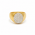 Bague Chevaliere - Or Jaune - Diamants 0,50 carat