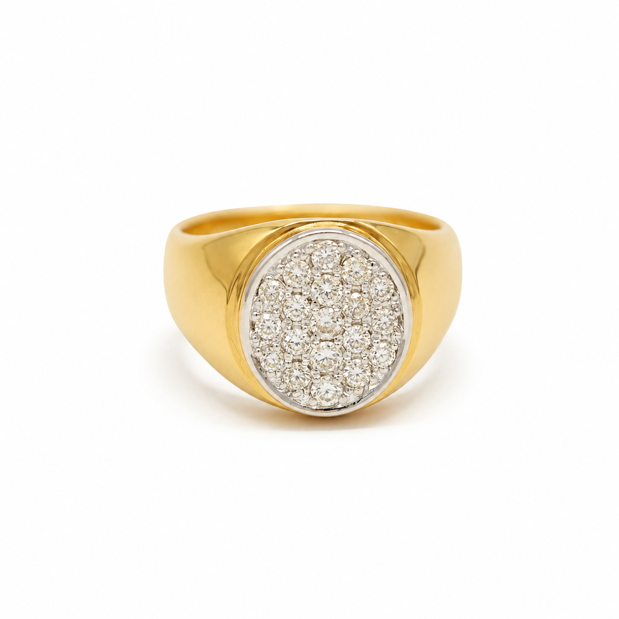 Bague Chevaliere - Or Jaune - Diamants 0,50 carat
