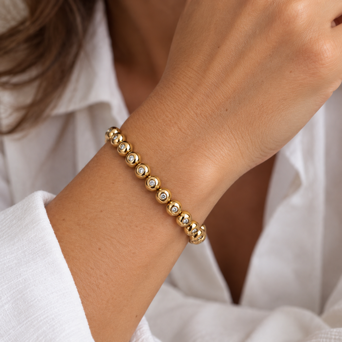 Bracelet Or jaune - Diamants 1 carat