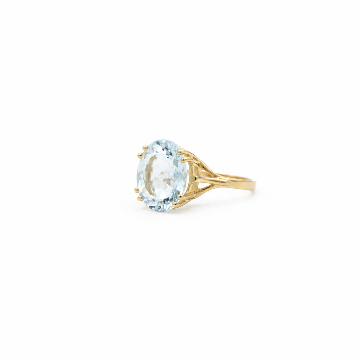Bague Or jaune - Aiguë Marine