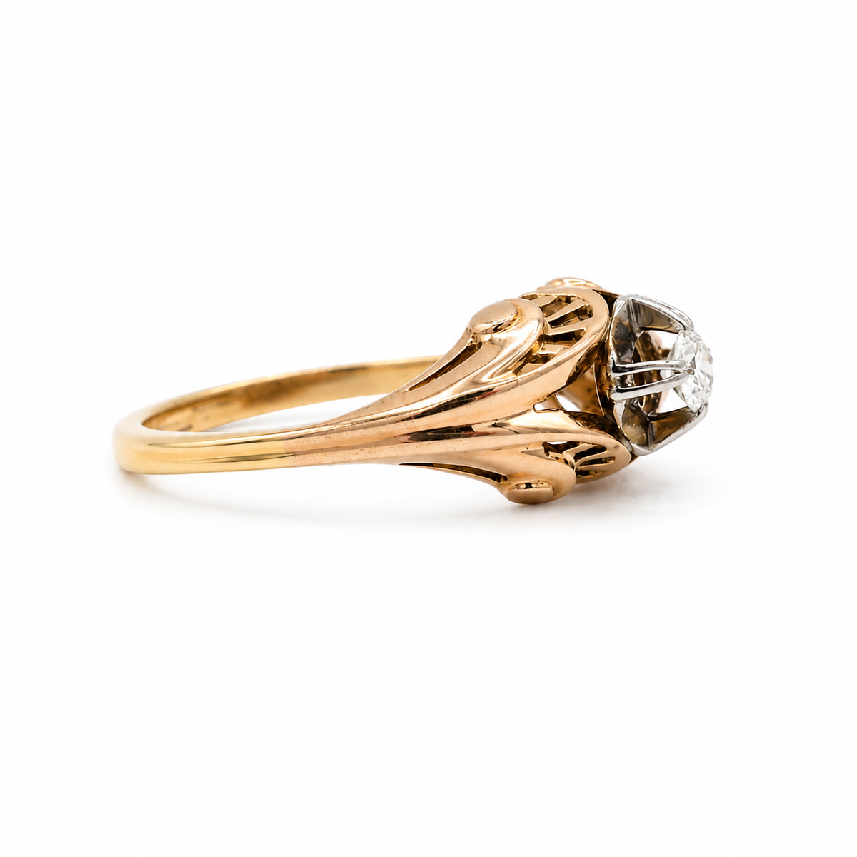 Bague Tank - Or rosé - Diamant 0,15 carat