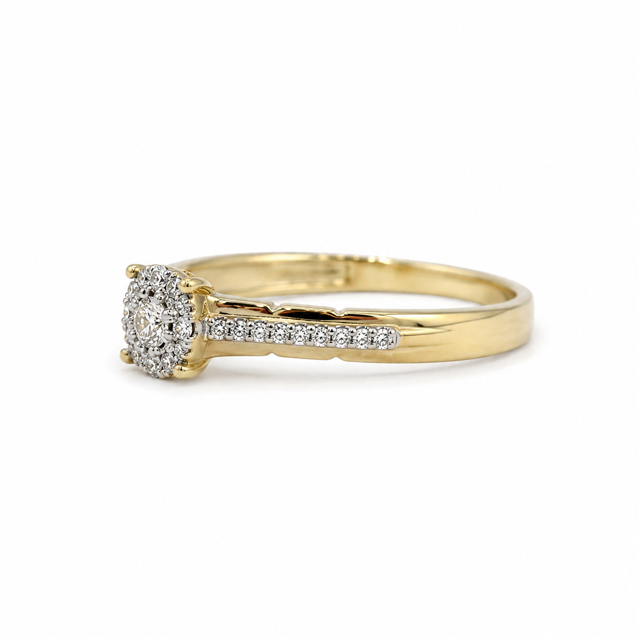 Bague Solitaire - Or jaune et Diamants