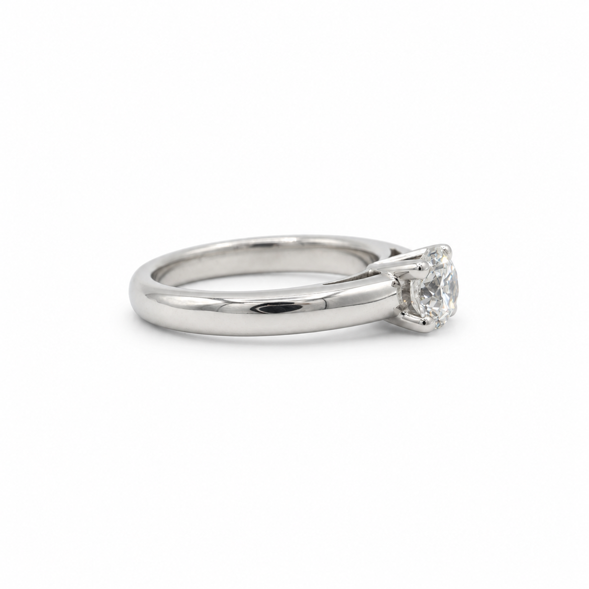 Solitaire Or blanc et diamant 0,60 carat