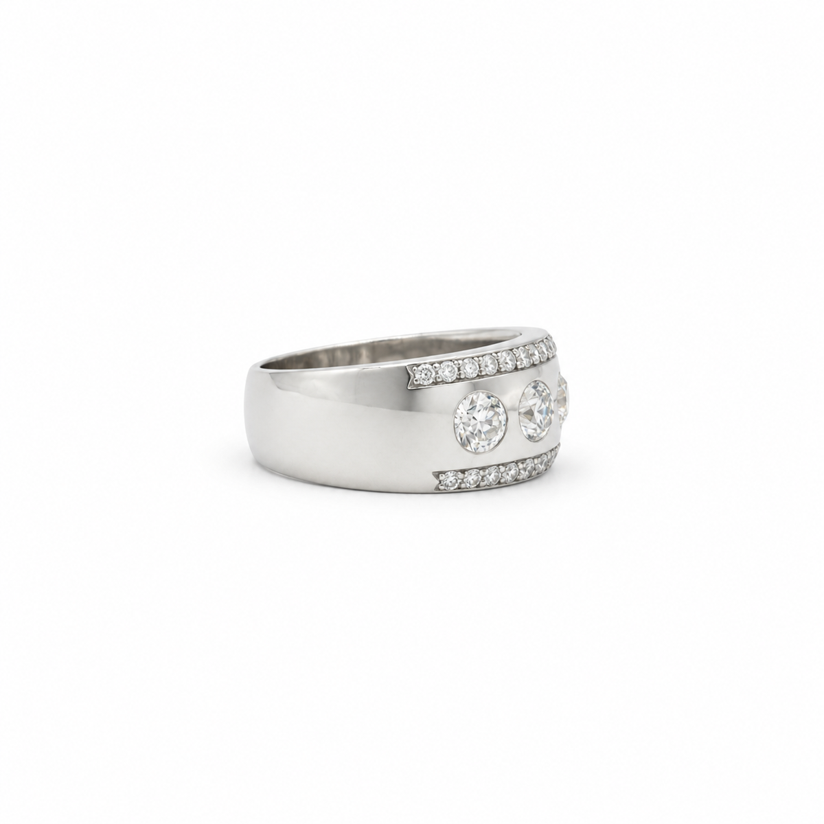 Bague Trilogie Platine et Diamants