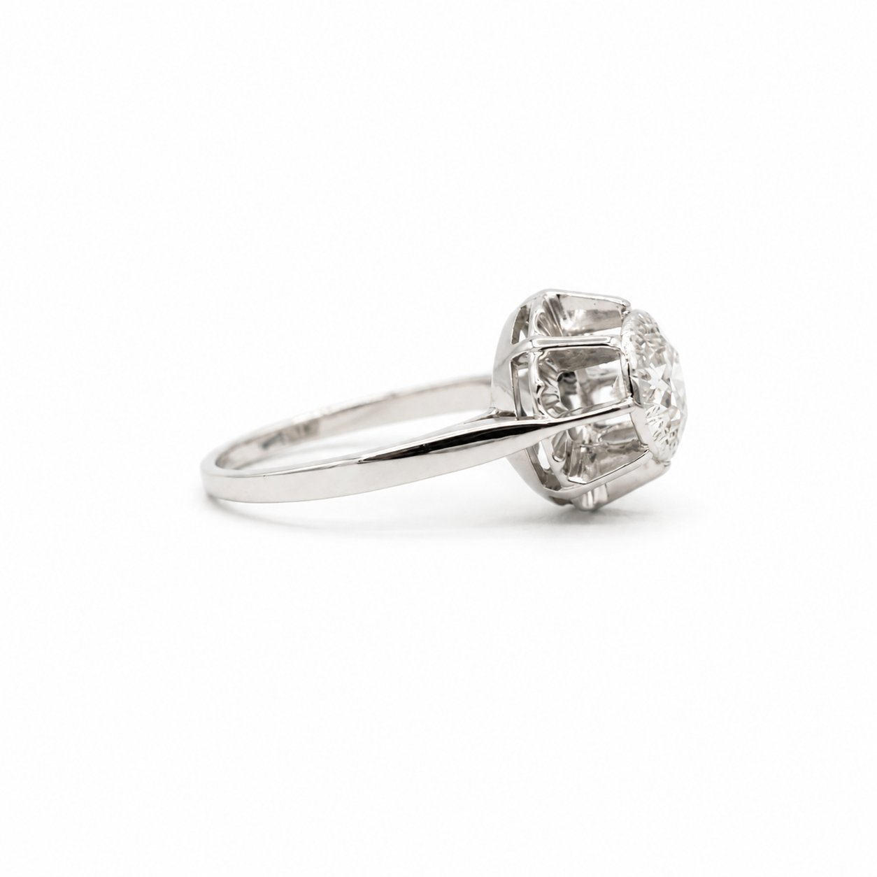 Bague Vintage - Or blanc et Diamant 0,78 carat