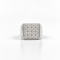 Chevalière Or blanc - Diamants 1,92 carats