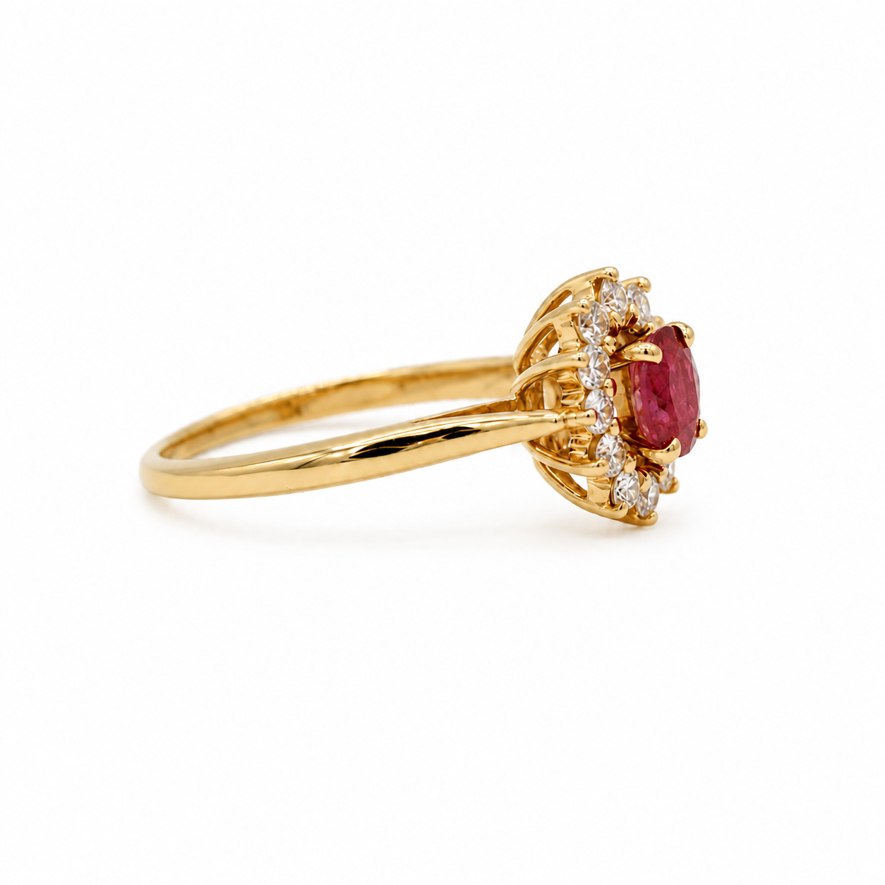 Bague Marguerite - Or jaune - Rubis et Diamants