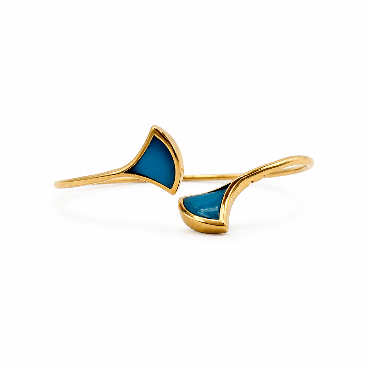 Bracelet Jonc - Or Jaune - Turquoise